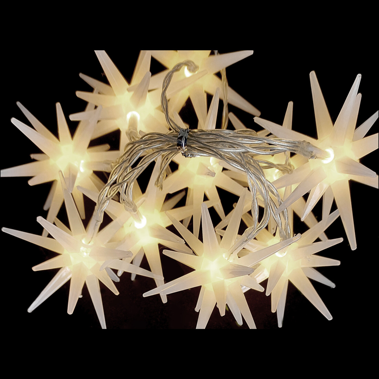 LED Lichterkette Sterne Lichtervorhang Beleuchtung Batterie Innen warmweiß 120cm