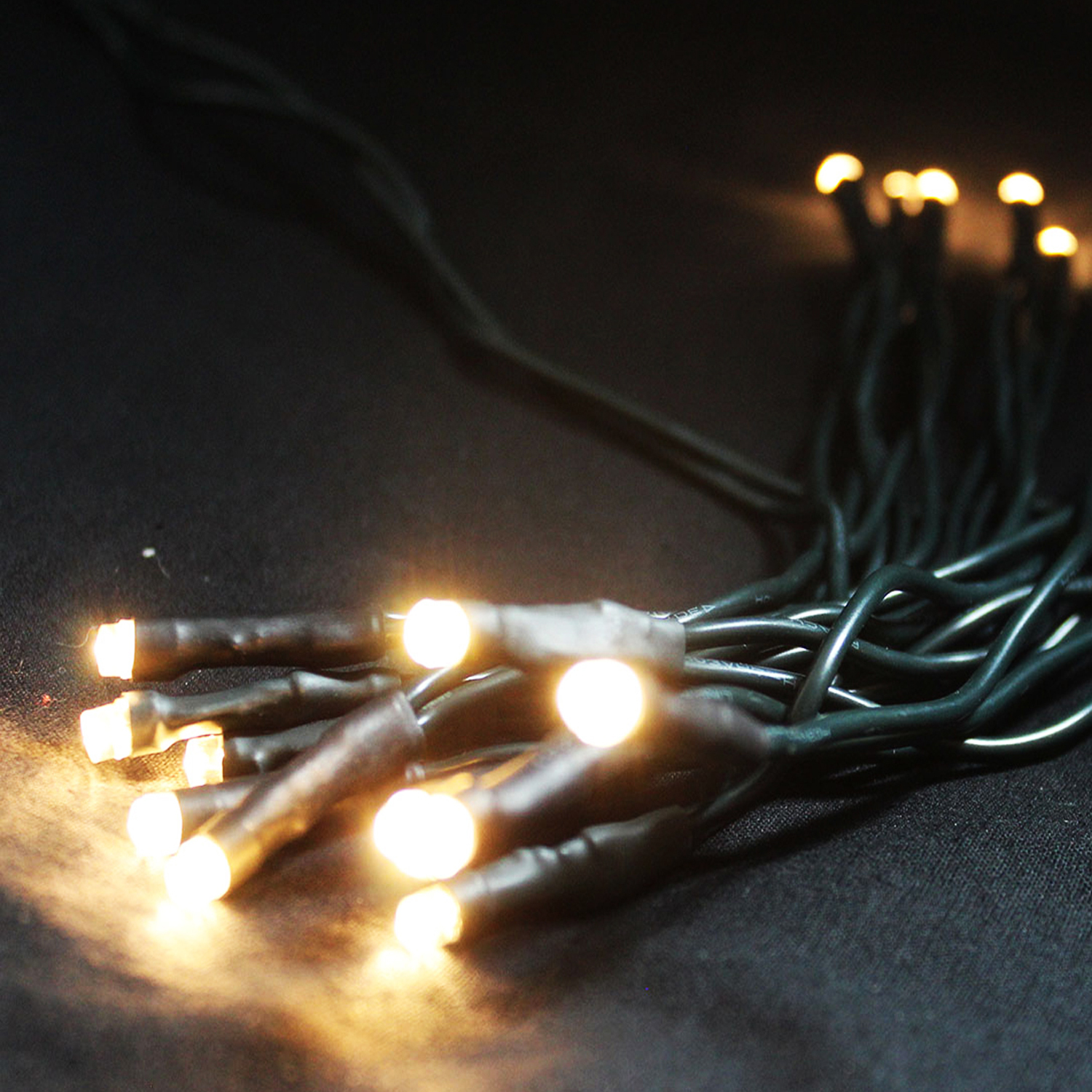 48er LED Outdoor Lichterkette Drahtlichterkette warmweiß Batterie | mojawode