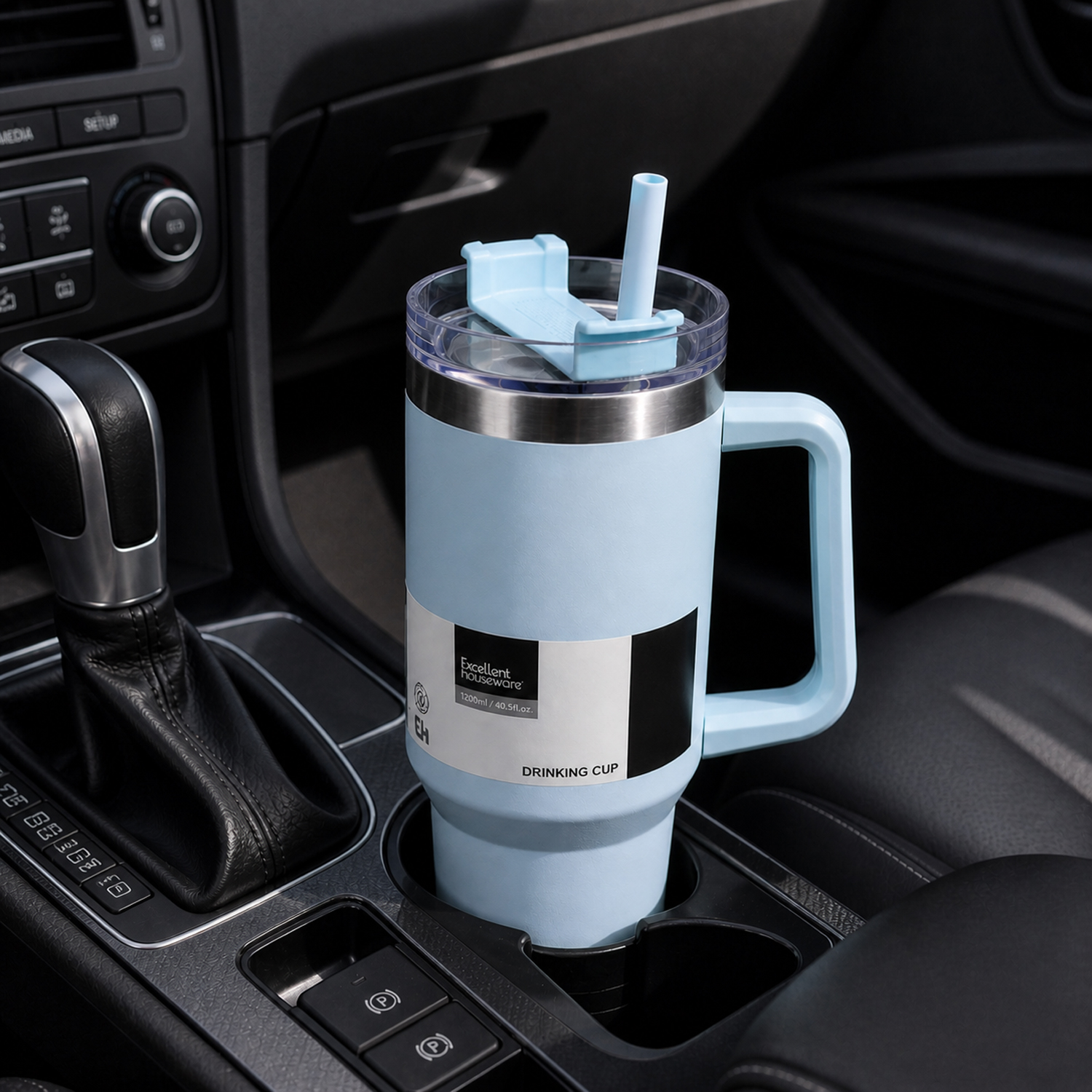 Doppelwandiger Edelstahl Auslaufsicher 1200ml Trinkbecher mit Griff
