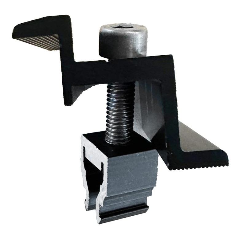 Endklemme 60 mm aus Aluminium in schwarz, Schnellklick, für Module mit 30 mm Stärke Endklemme 60 mm aus Aluminium in schwarz, Schnellklick, für Module mit 30 mm Stärke