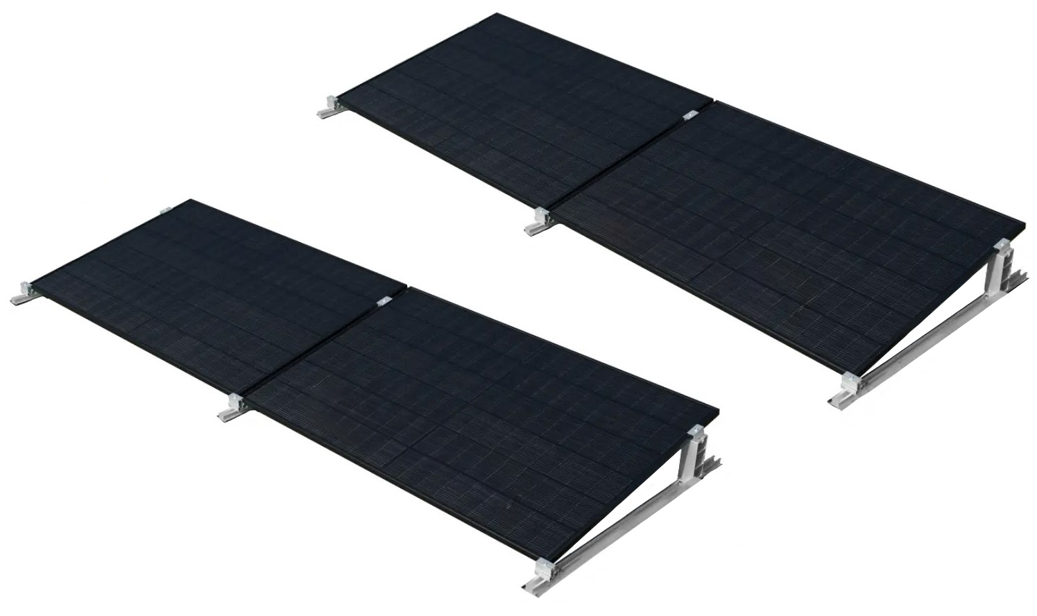 Halterung Flachdach für 4 Solarmodule Halterung Flachdach für 4 Solarmodule