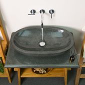 wohnfreuden Marmor-Waschbecken Mara oval anthrazit 70 cm