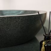 wohnfreuden Marmor-Waschbecken Mara oval anthrazit 70 cm