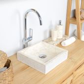 wohnfreuden Marmor Steinwaschbecken MINI PERAHU 30 cm