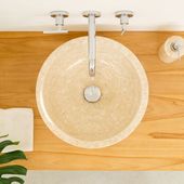 wohnfreuden Marmor - Waschbecken JAAKO 40 cm creme