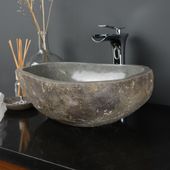 wohnfreuden Naturstein Waschbecken 40 cm oval