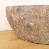 wohnfreuden Naturstein Waschbecken 50 cm oval