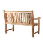 WOHNFREUDEN Teak Holz Gartenbank Sitzbank massiv geschliffen inkl. Kissen 120x61x89