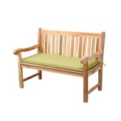 WOHNFREUDEN Teak Holz Gartenbank Sitzbank massiv geschliffen inkl. Kissen 120x61x89