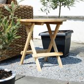 wohnfreuden Teak Garten Beistelltisch rund geschliffen klappbar massiv 50x50cm