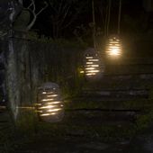 WOHNFREUDEN Flussstein Garten-Lampe L 30x30x60 Beleuchtung Dekoration Naturstein
