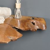 wohnfreuden Teak Holz Waschtischplatte ca. 100-150 cm