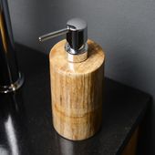wohnfreuden Seifenspender fossiles Holz rundum poliert 21 cm
