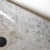 wohnfreuden Marmor Waschbecken Vale Gr. XL 120 cm grau oval