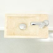 wohnfreuden Marmor Waschbecken Tango 40 cm poliert creme