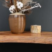 wohnfreuden Teelichthalter fossiles Holz 12x12x7cm creme
