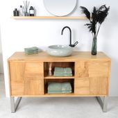 wohnfreuden Waschtisch-Unterschrank SAVANNA 140 cm breit aus Teakholz