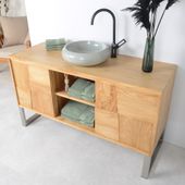 wohnfreuden Waschtisch-Unterschrank SAVANNA 140 cm breit aus Teakholz