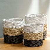wohnfreuden Korb Trigrid aus Seegras und Kunstfaser verschiedene Größen