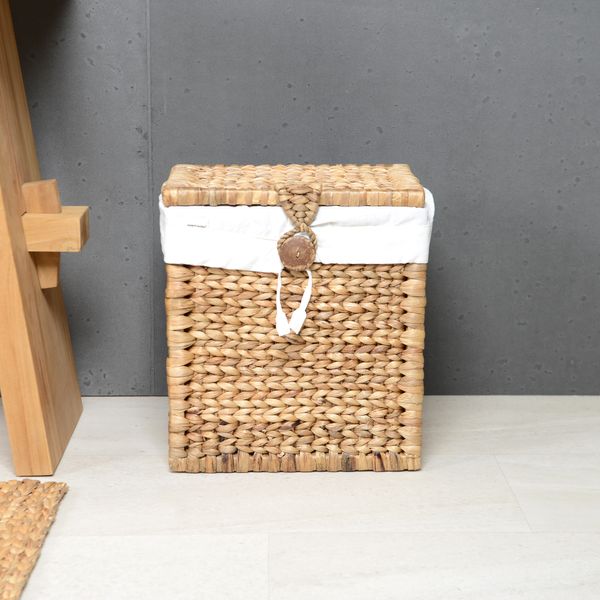Korb Bitbox aus Wasserhyazinthe mit Deckel