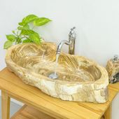wohnfreuden Waschbecken fossiles Holz ab 70 cm mit Bildergalerie