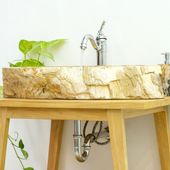 wohnfreuden Waschbecken fossiles Holz ab 70 cm mit Bildergalerie