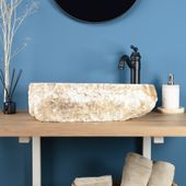 wohnfreuden Onyxmarmor Waschbecken 60-70 cm
