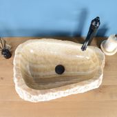 wohnfreuden Onyxmarmor Waschbecken 60-70 cm