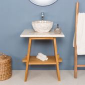 Marmor Waschtischplatte creme 60x50x3 cm für Waschtisch Badschrank wohnfreuden 1