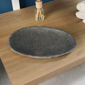 Deko Stein Tablett aus Flussstein Naturstein 30 cm Steinschale Naturstein Granit Platte Wohnfreuden