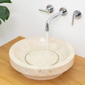 wohnfreuden Marmor Waschbecken Napoli 40 cm creme rund
