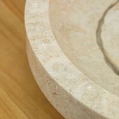 wohnfreuden Marmor Waschbecken Napoli 40 cm creme rund