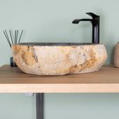 Naturstein Zwilling Doppelwaschbecken 50 cm kaufen 3