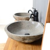 wohnfreuden Naturstein Zwillings-Waschbecken ca. 60 cm