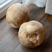 wohnfreuden Teakholz Kugel ca. 20 cm geschliffen