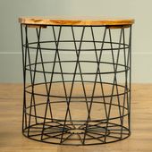 Beistelltisch Black Cylinder aus Teakholz und Eisen kaufen 2