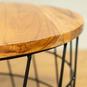 Beistelltisch Black Cylinder aus Teakholz und Eisen kaufen 4