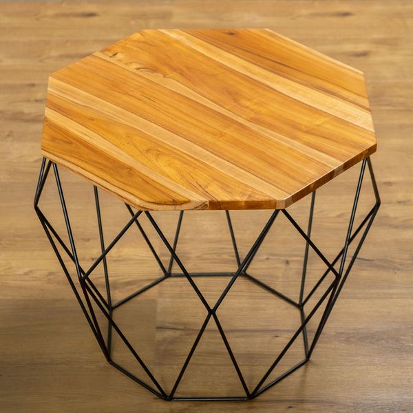 Beistelltisch Diamond aus Teakholz und Eisen