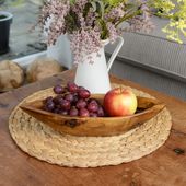 wohnfreuden Teakholz Schale oval lasiert