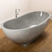 Badewanne aus Terrazzo 180x85 cm grau weiß kaufen 3