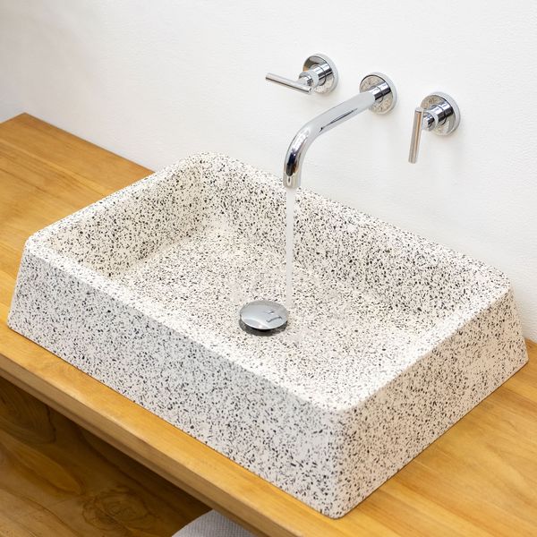 wohnfreuden Terrazzo Waschbecken Zoid 60 cm eckig