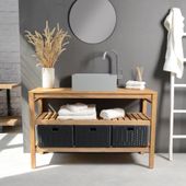 wohnfreuden Terrazzo Waschbecken Thera 42cm grau