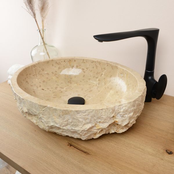 Erosi Marmor Waschbecken 50 cm creme
