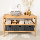 wohnfreuden Marmor Waschbecken EROSI 40 cm grau oval