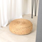 wohnfreuden Sitz-Pouf Bruno 55 cm aus Wasserhyazinthe natur