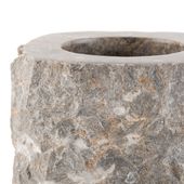 Wohnfreuden Marmor WC-Toiletten-Bürstenhalter 15 cm grau Toilettenbürste WC-Garnitur Bad Zubehör