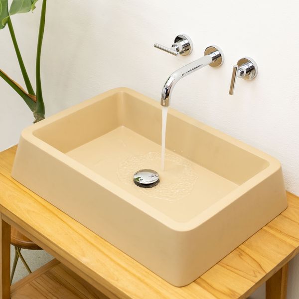 wohnfreuden Terrazzo Waschbecken Zoid 60 cm creme