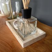 Deko-Marmor-Tablett 24 x 12 cm Stein Servierplatte weiss-beige recht-eckig Rand Bad günstig kaufen wohnfreuden