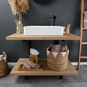 Keramik Waschbecken 60 cm Aufsatzwaschbecken Keramikbecken weiss rechteckig modern Bad Wohnfreuden