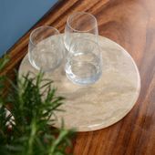 Servierplatte Marmor creme 30 cm rund Tablett kaufen 3